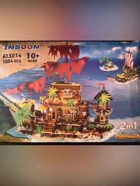New Pirate ship 2 in 1 building blocks set w/ light